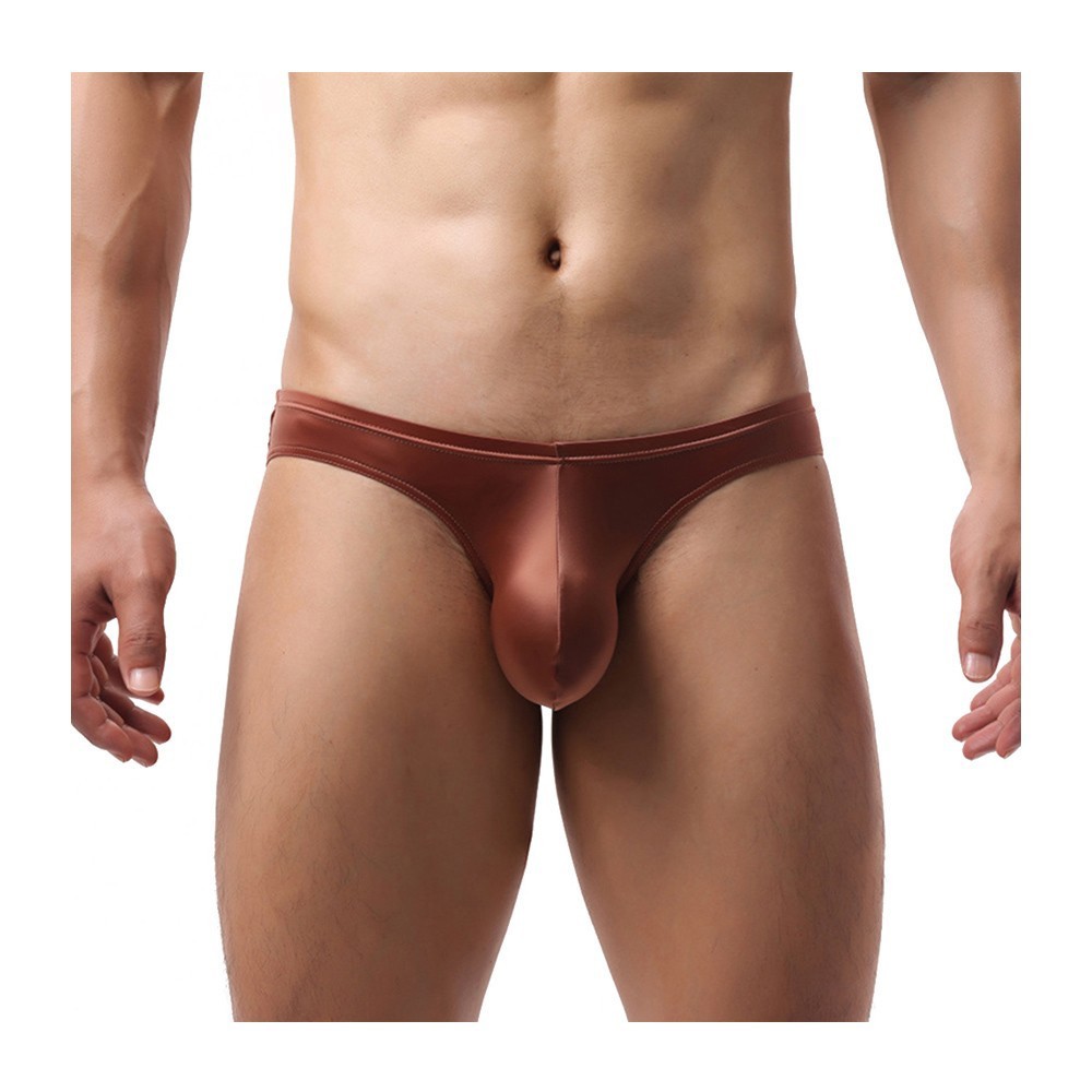 Men’s Sexy Silk Satin Panties Pouch Tanga Briefs Thongs Bikini Glossy Underwear