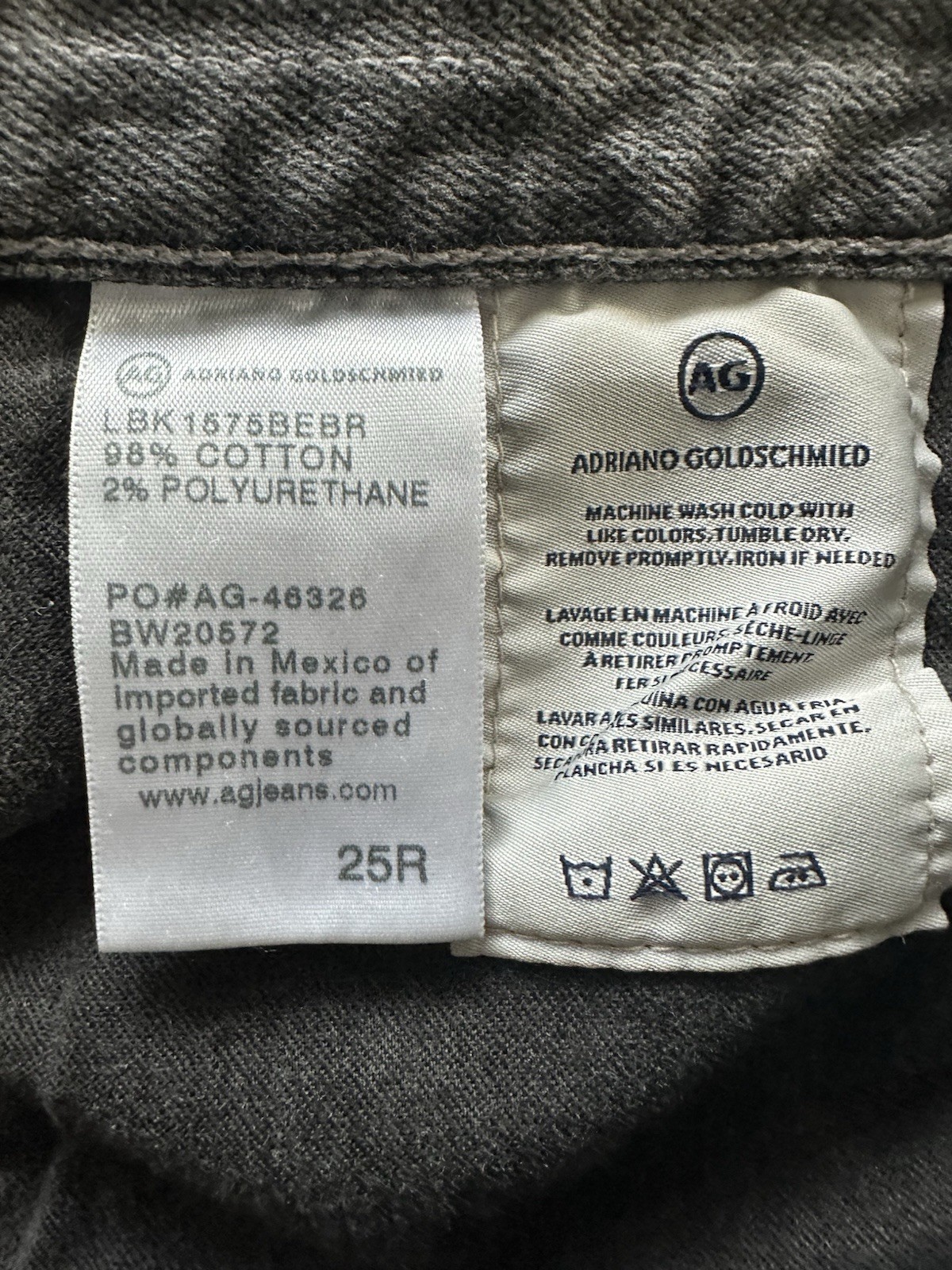 AG Adriano Goldschmied THE EX-BOYFRIEND SLIM Gray- 25 Reg
