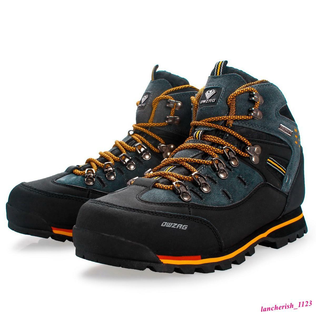 Men’s Faux Leather Ankle Boots Hiking Shoes Climbing Lace Up High Top Casual OL