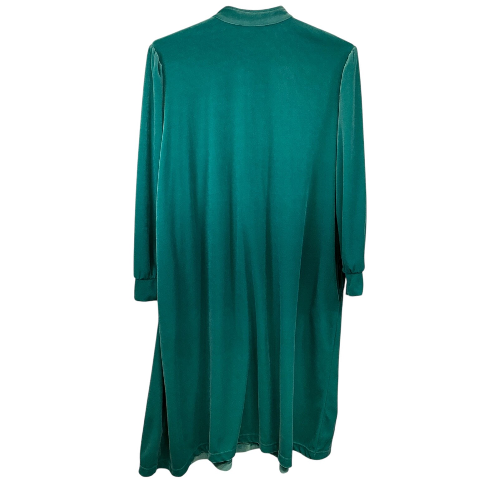 1X Lane Bryant House Coat Robe Sz 1xl Teal Green Zip Smocked Cottage 70s new Vtg