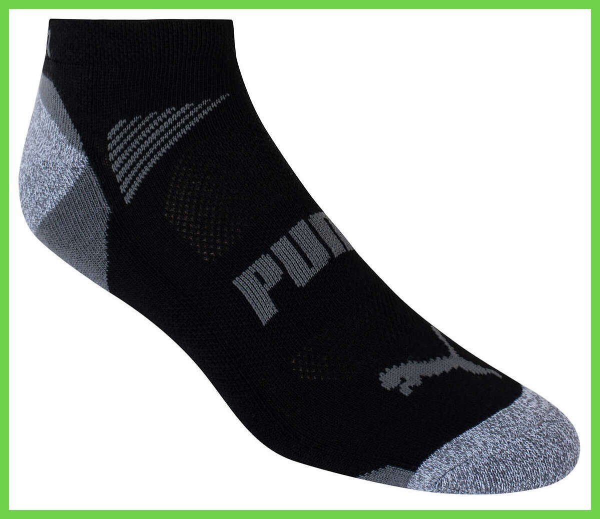 10 Pairs – Puma Men’s No Show Low Cut Socks, Black Select Size
