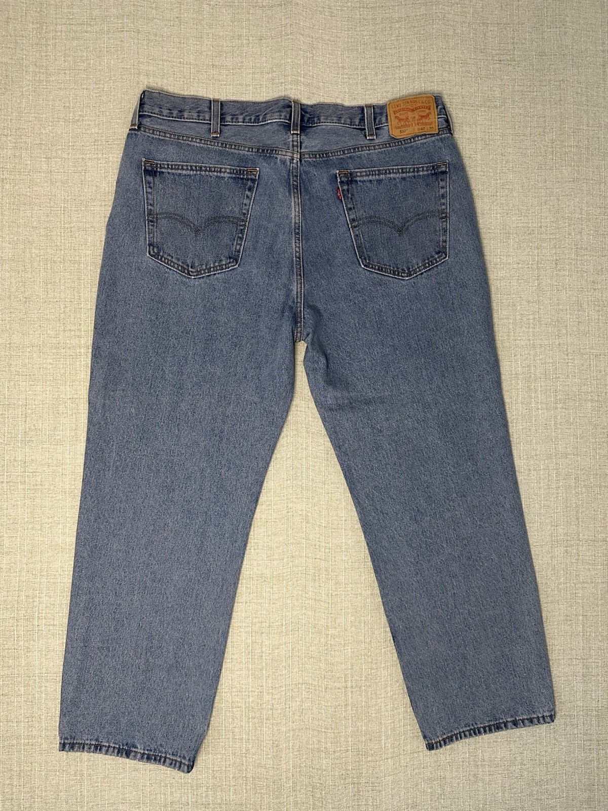Levi’s 550 Relaxed Fit Medium Blue 100% Cotton Denim Jeans Men’s 40X30
