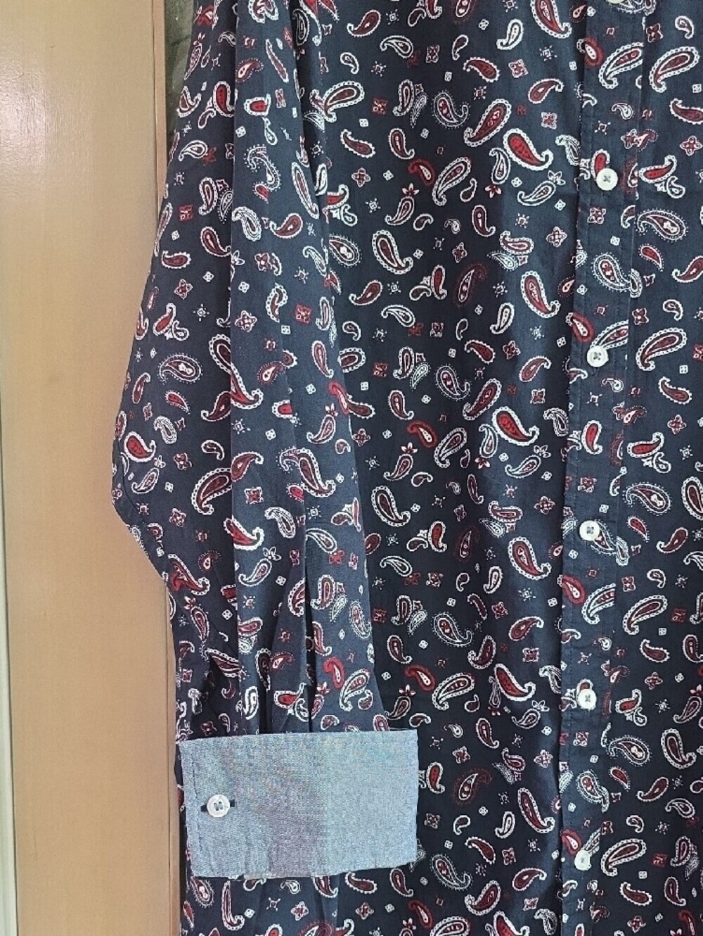 Daniel Cremieux Navy Paisley Button-Down Shirt with Red and White Paisley