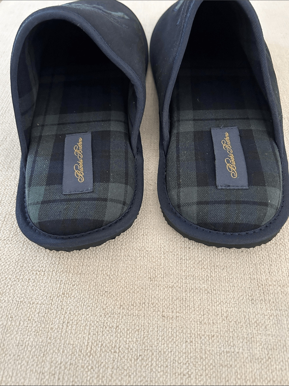 Brooks Brothers Men’s Blue B By Suede Slippers, Size 11, NWOT
