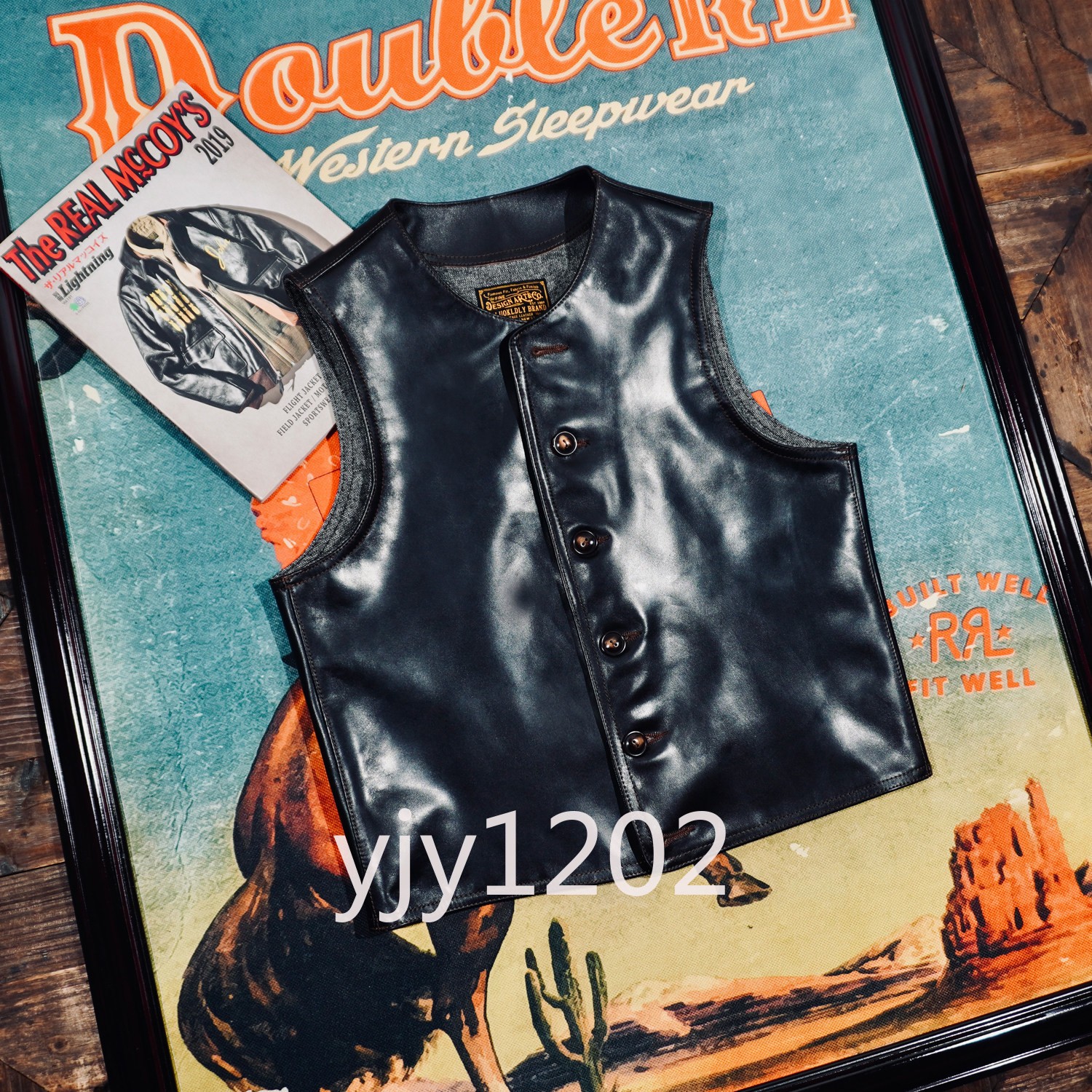 Vegetable Tanned Teacore Horsehide Men’s Retro Short Crew Neck Vest