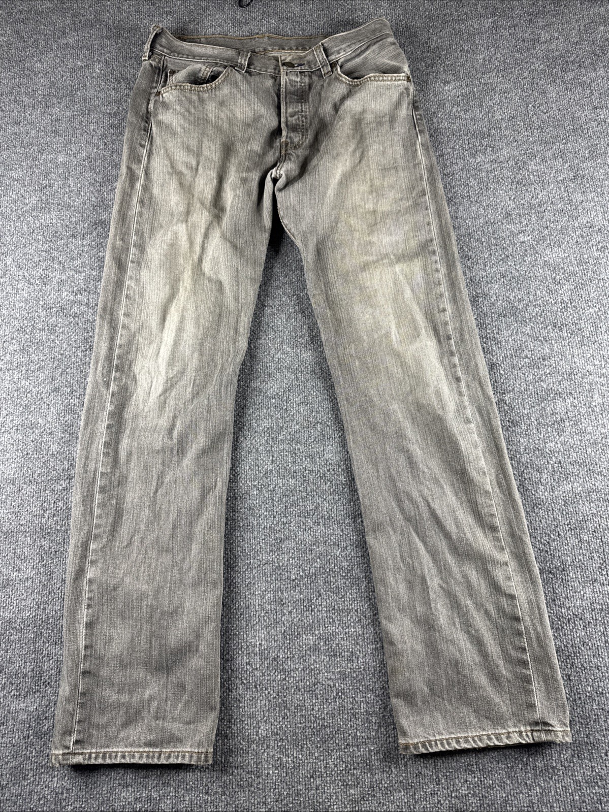 Levis Mens 501 Original Fit Denim Jeans Straight Leg Button Fly 33×34