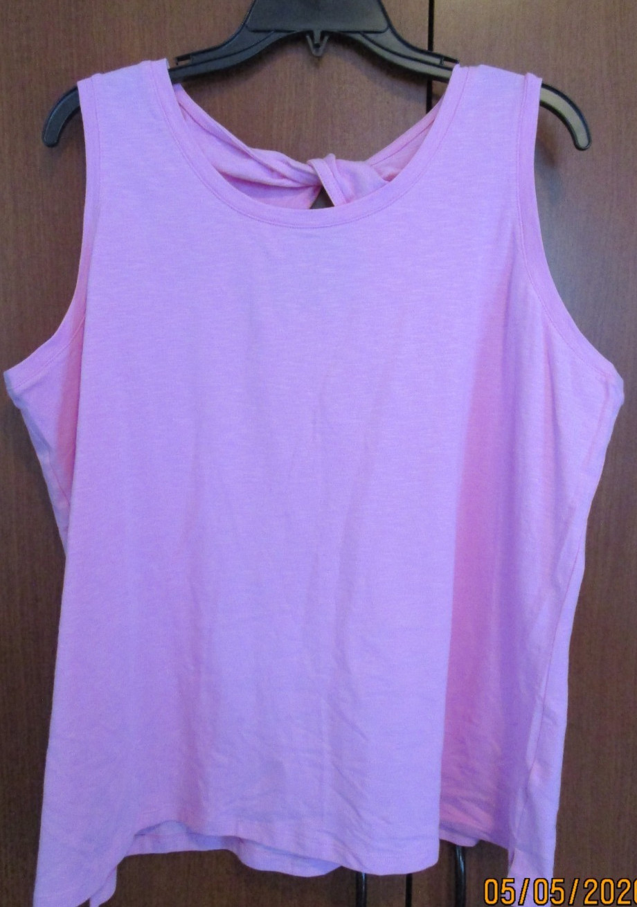D&Co Pink Tank Top Essentials XL Cotton & Spandex Bust 47 Length 26.5 in