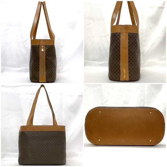 Celine Tote Bag ec-23355 Brown Macadam Large Capacity PVC Leather Used MC96