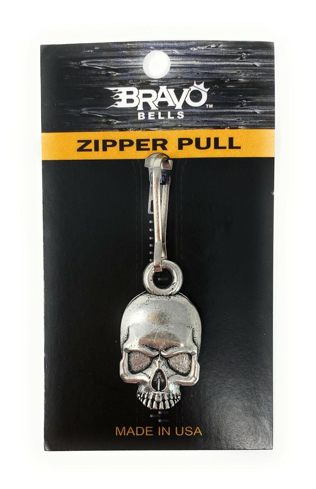 Skull Zipper Pull Motorcycle Ride Biker Accessory Gift Charm BZP-26 Made in USA