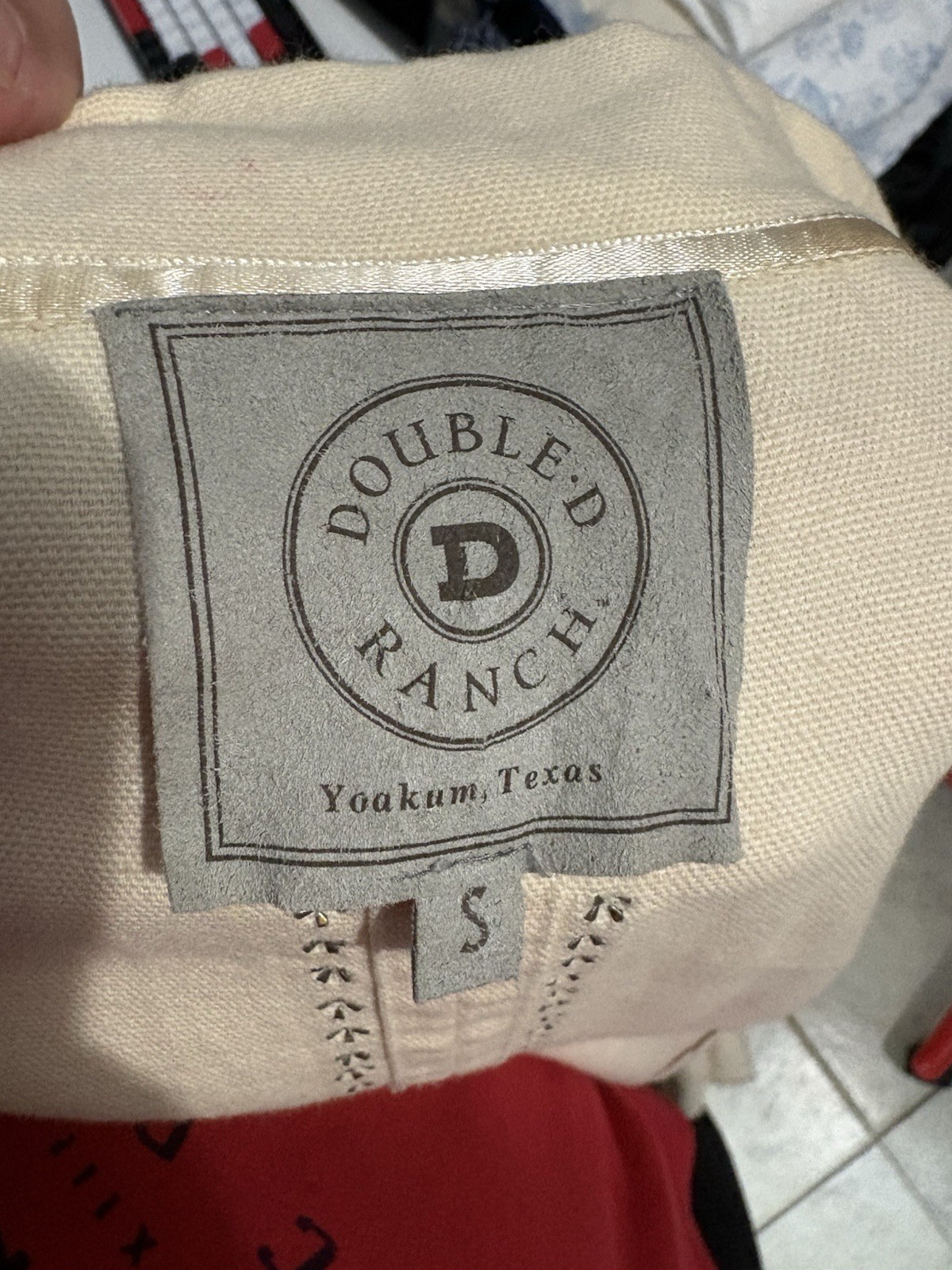 Double D Ranch Archival Studded PeplumCotton Jacket Ivory Cream Western Small