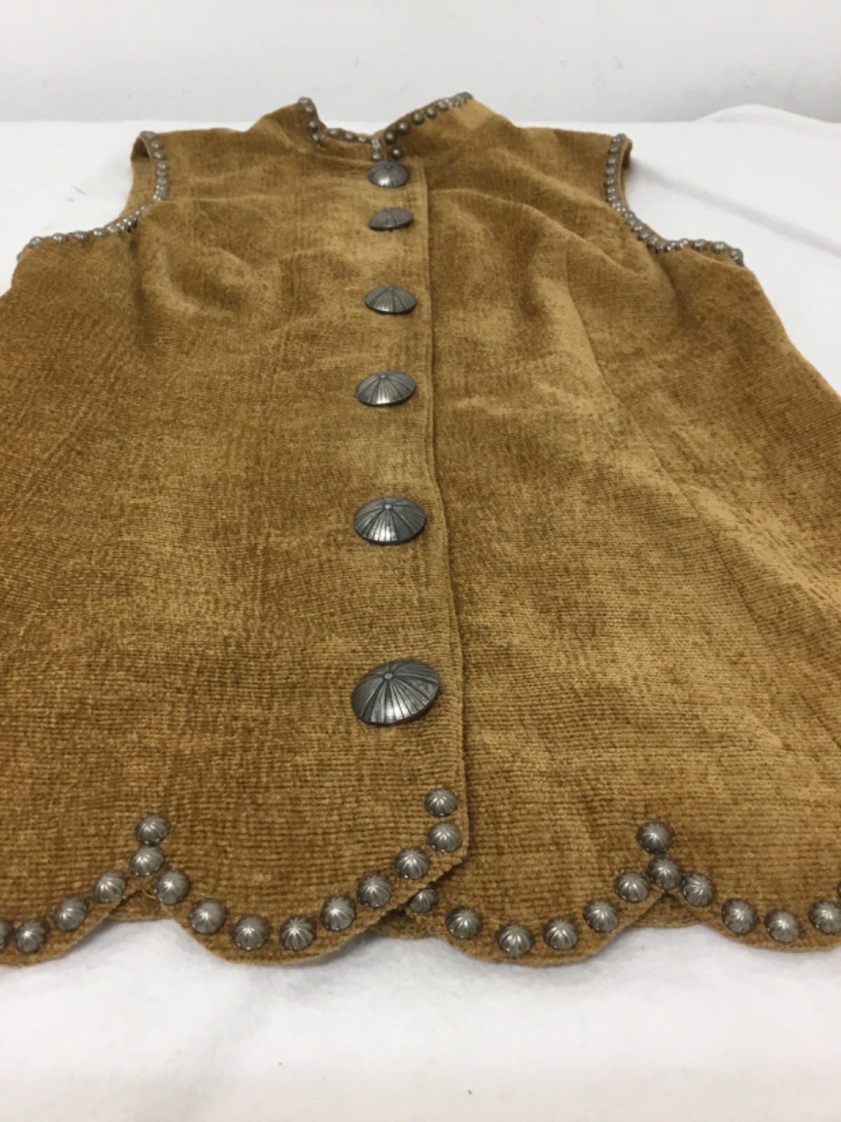 Double D Ranch Wear, Studded Vest, Button Down, Brown, Sz S, (SR896)