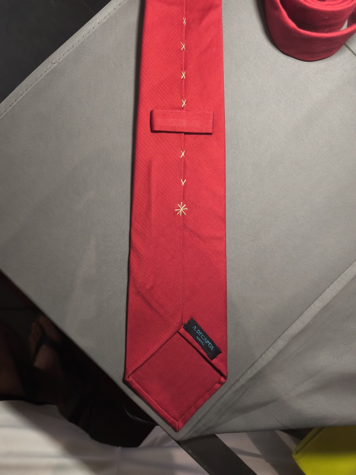 A. Di Capua Napoli – Red Solid Color Cotton Tailored Tie