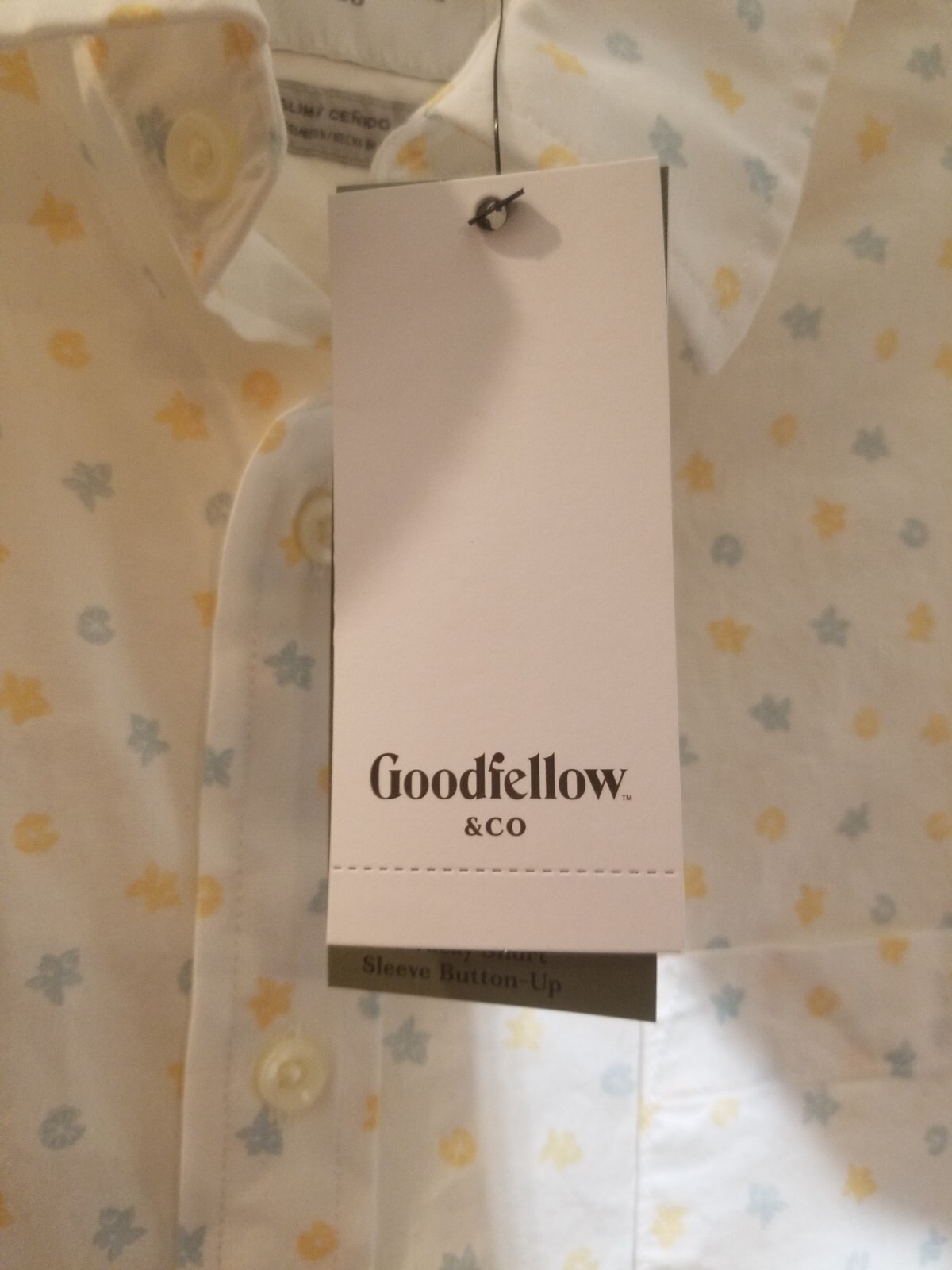 Goodfellow & Co Men’s Sea Shells Short Sleeve Button-Down Shirt Size L Slim $23