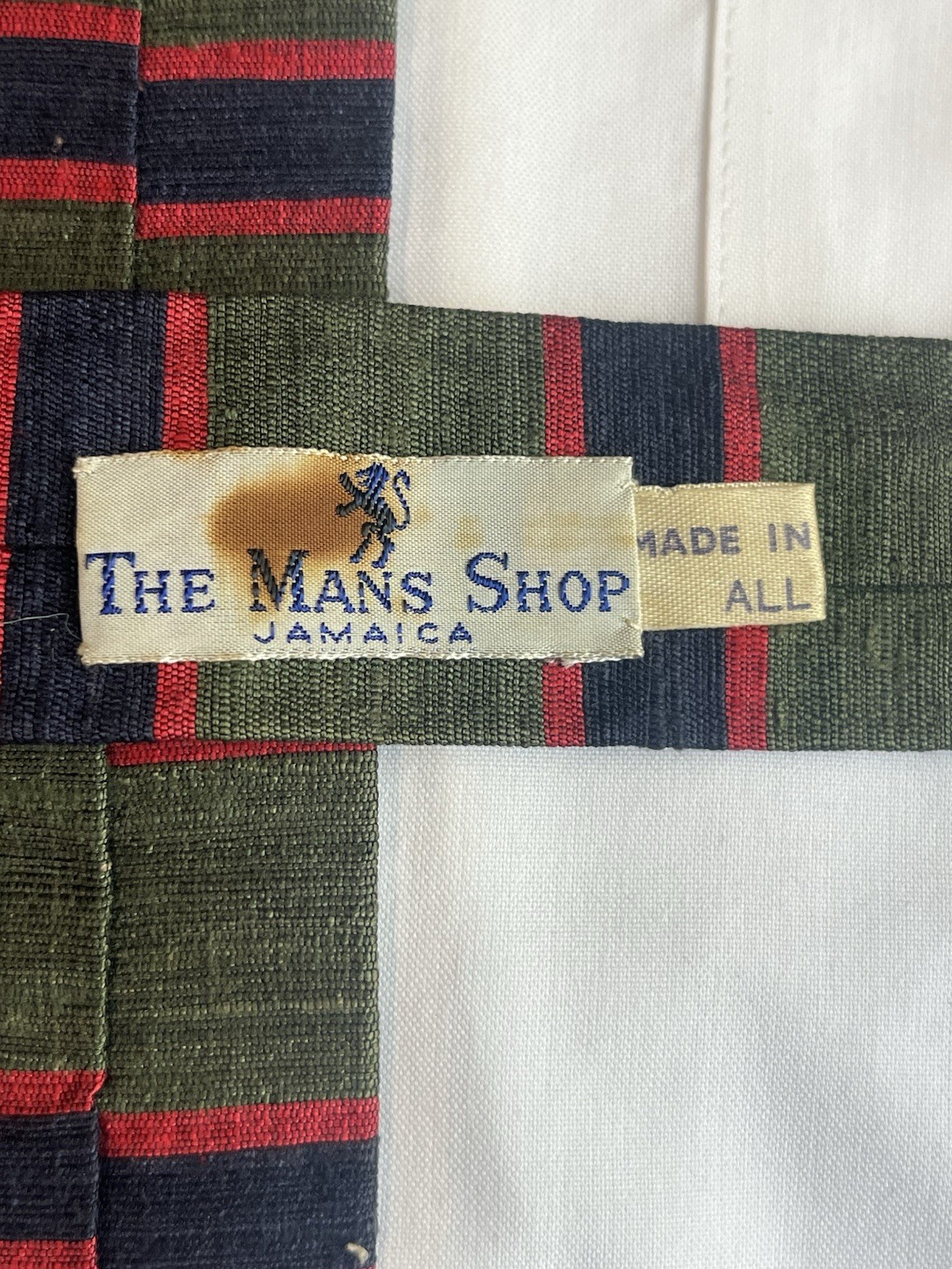 Vintage 1960s Skinny Tie Mod Striped Silk Made in England Man’s Shop Jamaica 1.7
