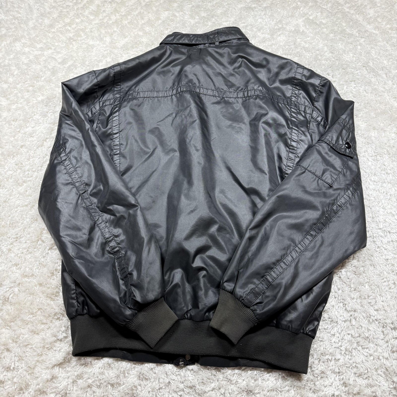 Vintage Premier Jacket Mens L Racing Bomber USA Windbreaker MBA 90s Satin Black
