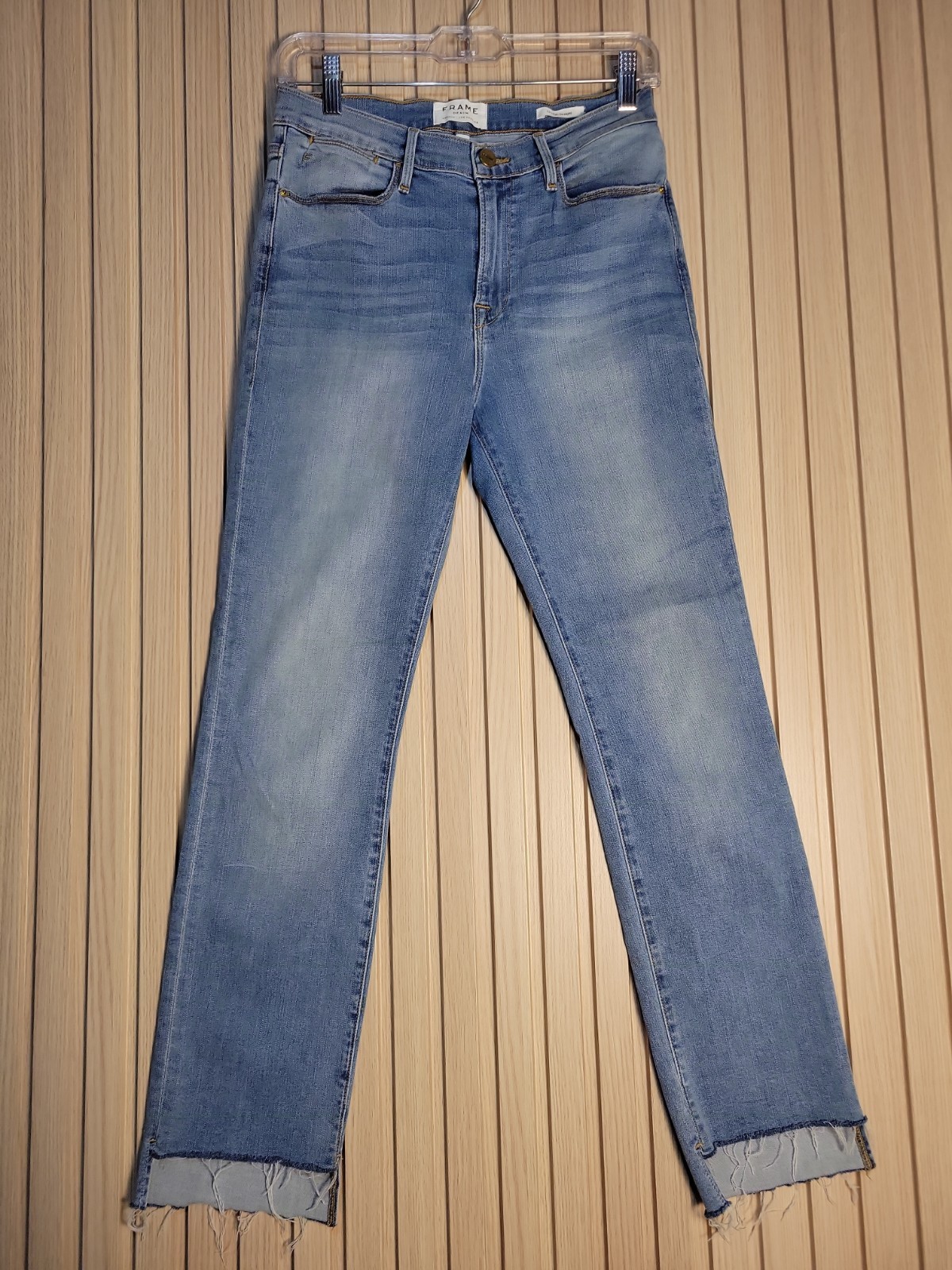 Frame le HighStraight Frayed Denim Jeans Women Size 29 Medium Rise