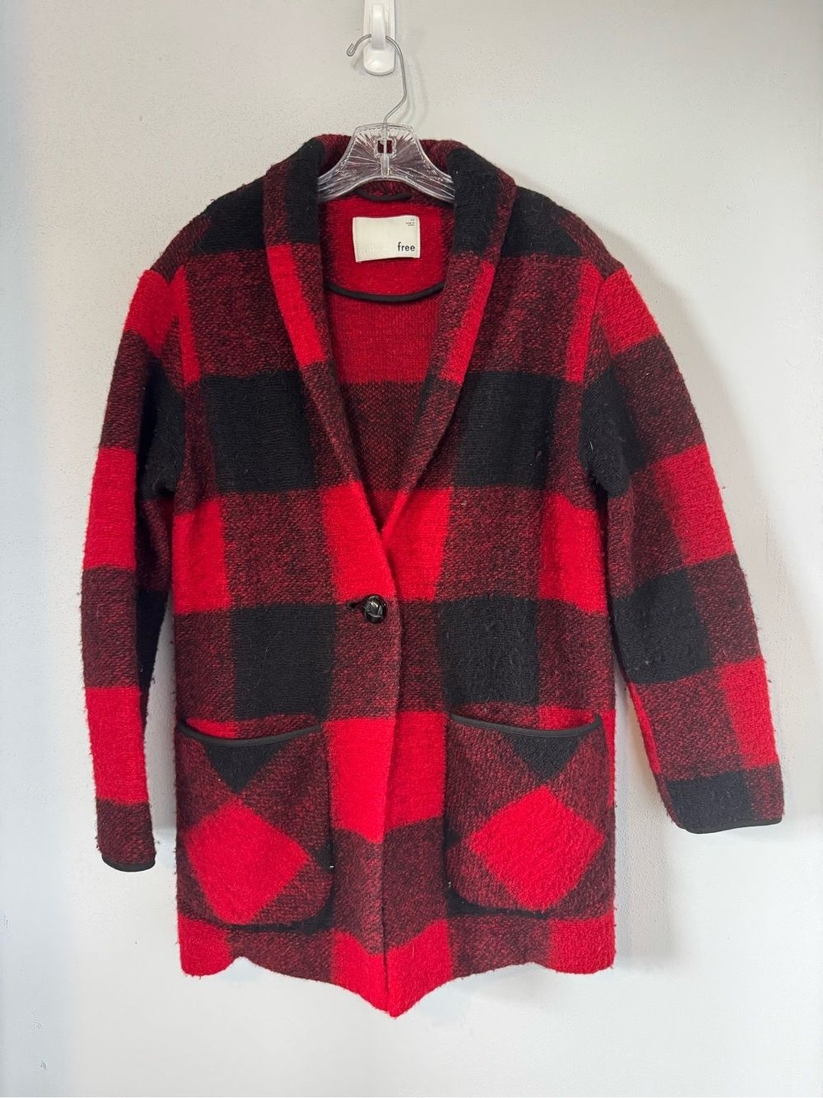 Wilfred Free (Aritzia) Buffalo Plaid Wool Blend Coatigan | XS