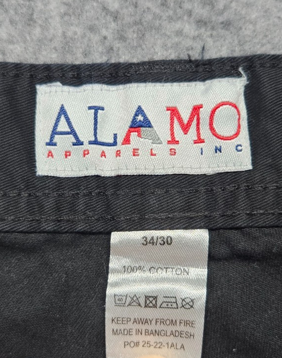 Alamo Apparel black cargo tactical 100% Cotton pants men size 34×30