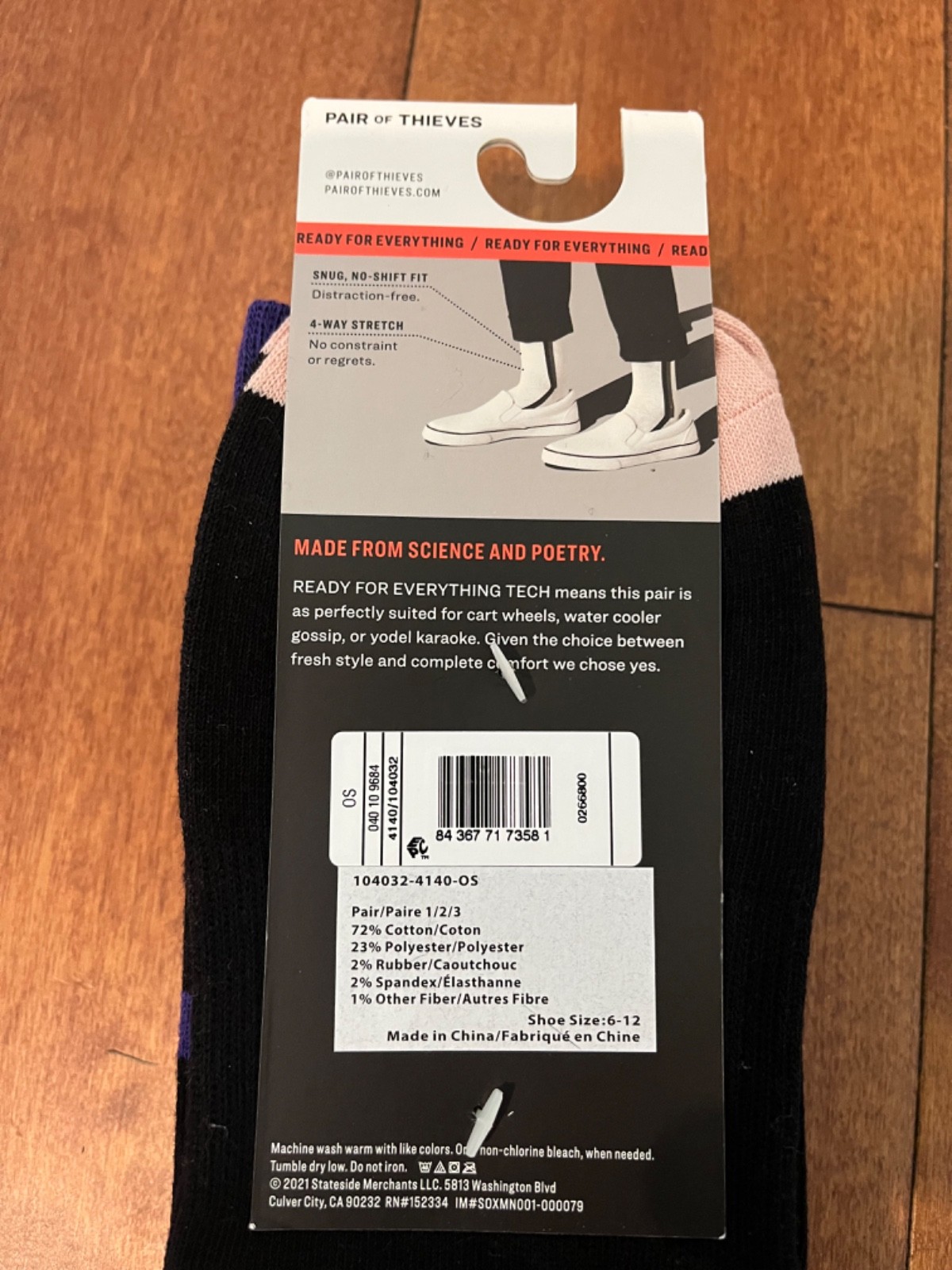 Pair of Thieves ( 3-Pack ) Men’s Non- Cushion Crew Socks Size 6-12