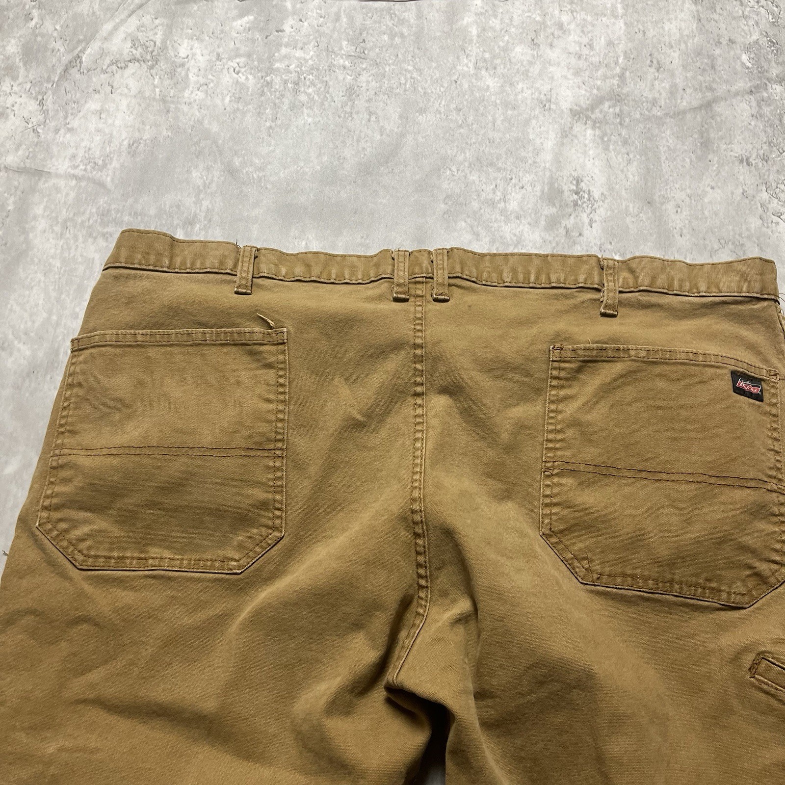 Dickies Pants Mens 44×30 (44×24)Brown Canvas Carpenter Relaxed Fit Straight