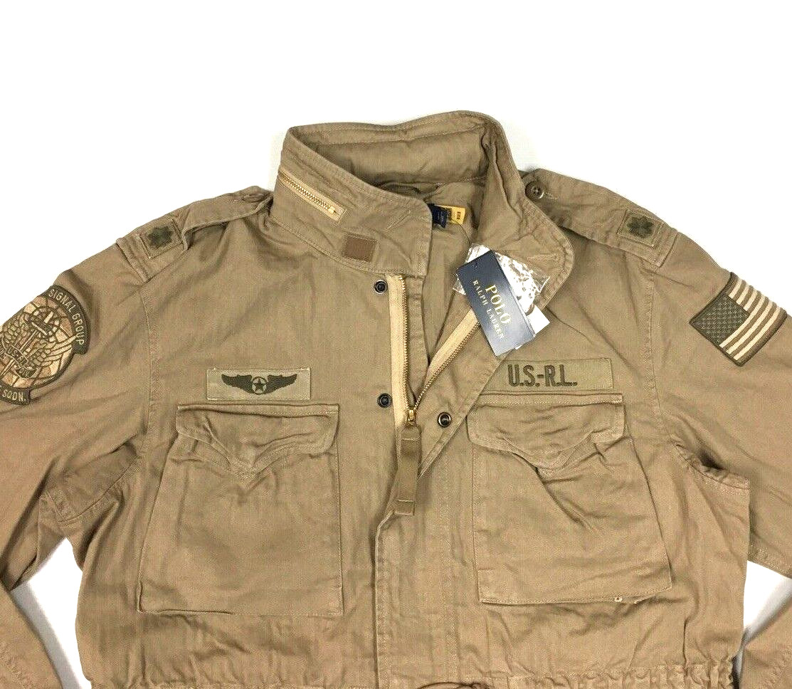 Polo Ralph Lauren M65 Military Army Paratrooper America Flag Desert Field Jacket