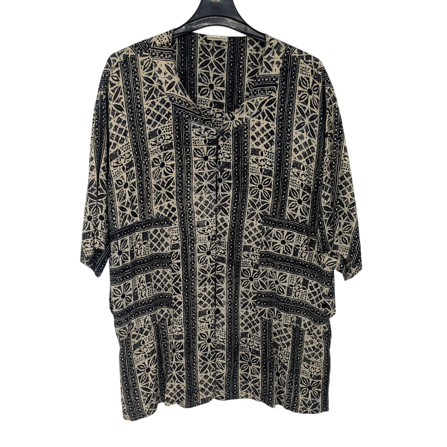 Vintage Handmade Batik Tunic Top Bohemian Hippie Resort 90s Oversized One Size