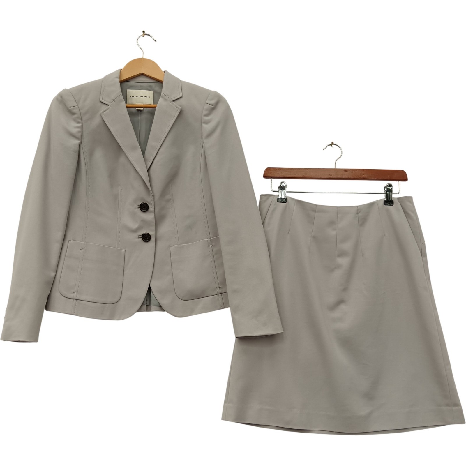 Banana Republic Suit Skirt Set Size 6 Grey Cotton Blend Womenswear – Preloved