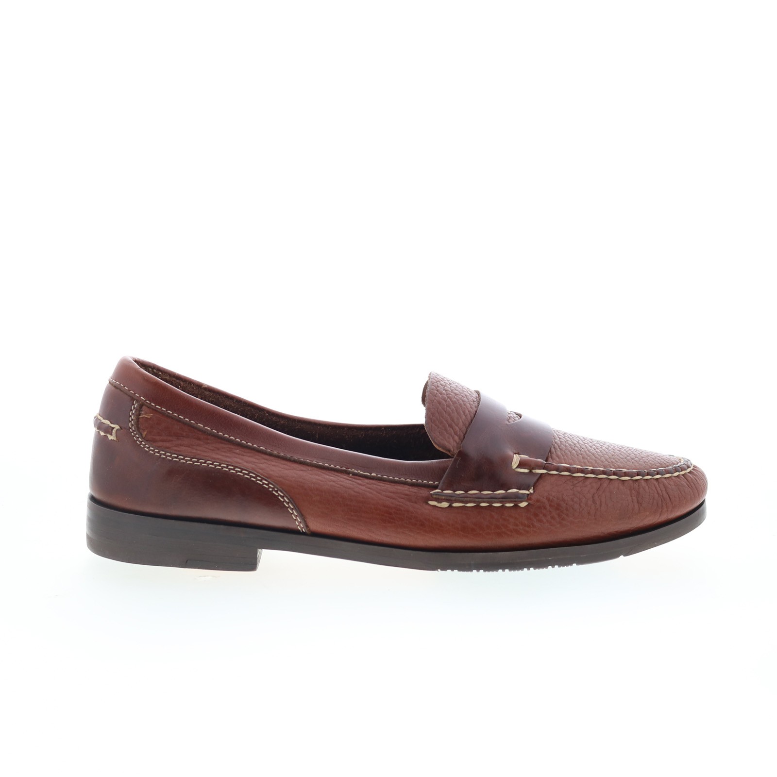 T.B. Phelps Marco 523-30 Mens Brown Leather Loafers & Slip Ons Penny Shoes