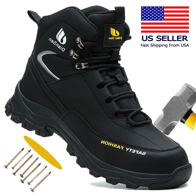 Steel Toe Shoes Men Work Boots Indestructible Outdoor Motorcycle Safety Shoes US