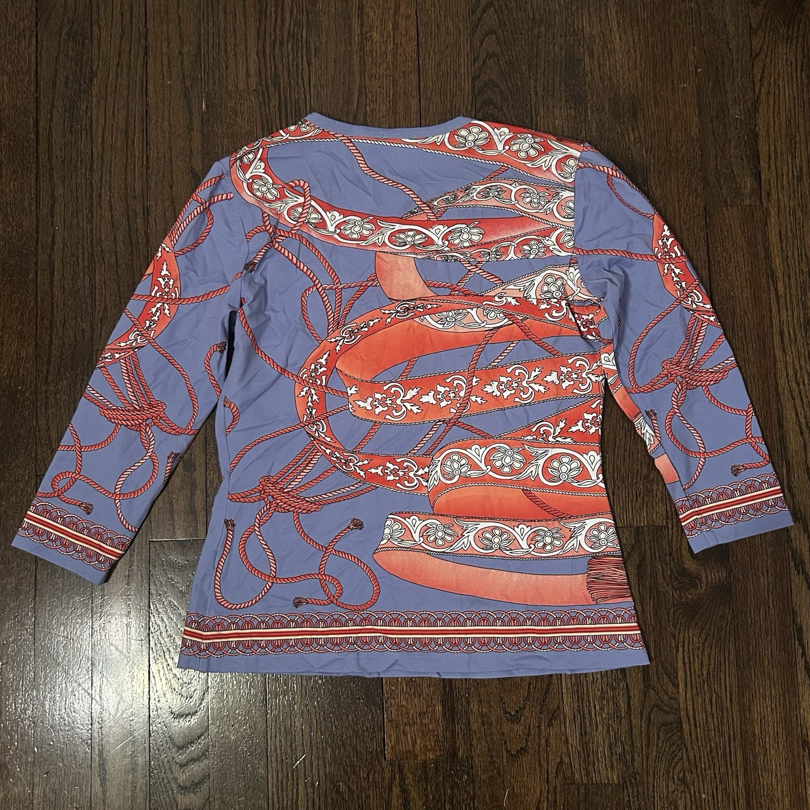 J. McLaughlin Women’s Catalina Cloth 3/4 Sleeve Shirt Top Printed Size S Small