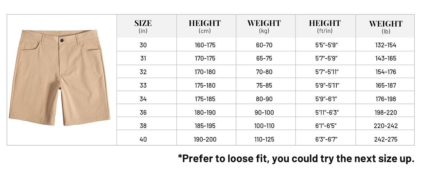 Mens Golf Shorts 9 Inch Slim Classic Fit Stretch Casual Dress Shorts 4 Pockets