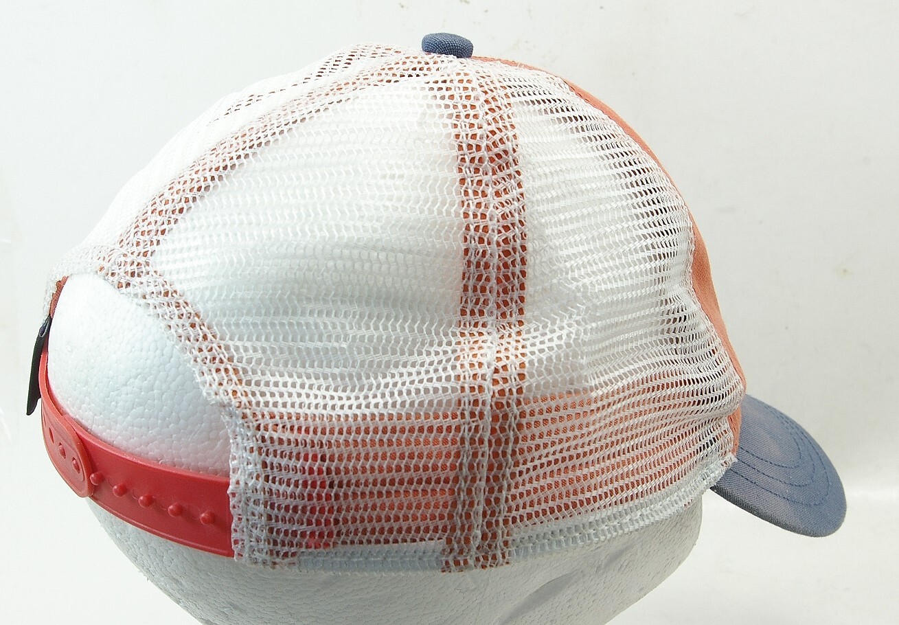 Patagonia P-6 Logo Roger That Hat Mid Crown Orange Blue Mesh Snap Back