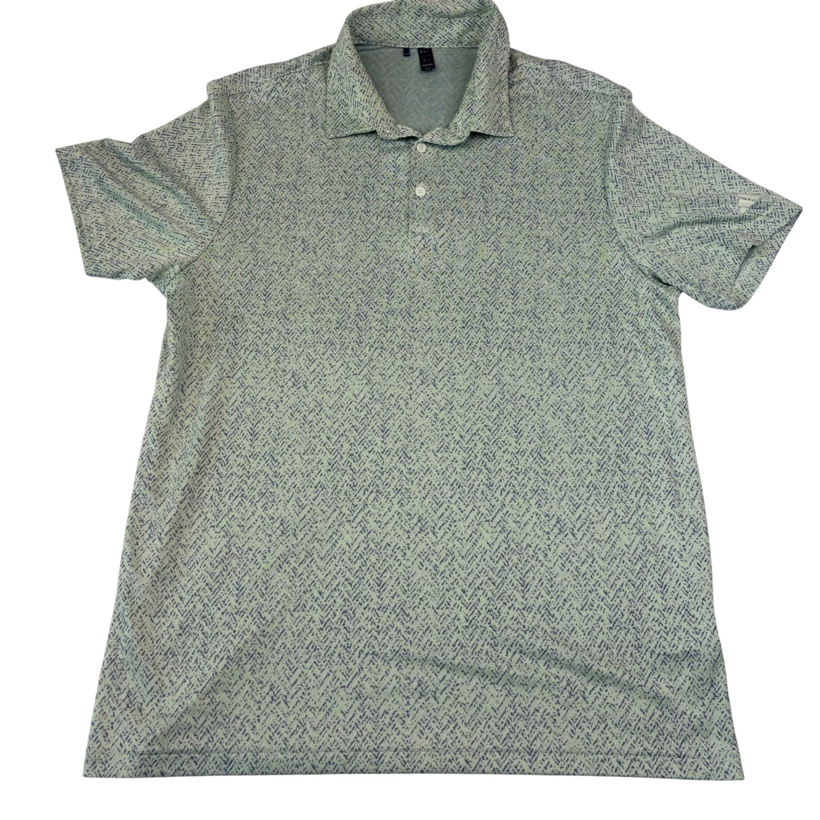 Adidas Polo Shirt Men Large Green Graphic Performance Golf IQ2948 Short Sleeve