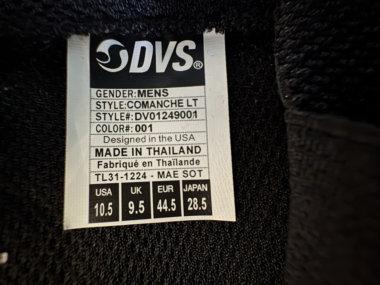 DVS Comanche LT Men’s Black Skate Shoe – DVF0001249-001 Mens Size 10.5 NEW