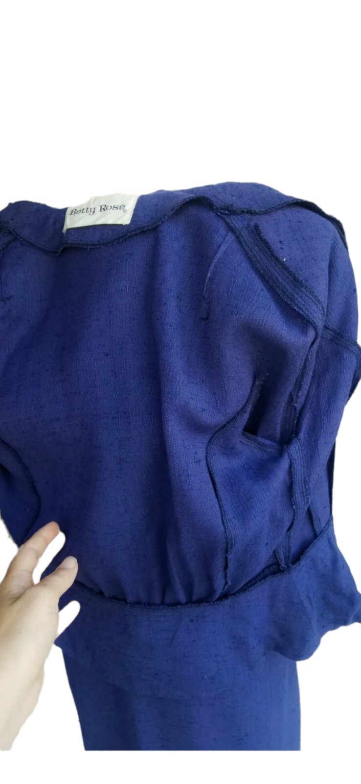 Vintage 50s Spring Suit Small 1950s BETTY ROSE Blue Cotton Jacket Pin Up