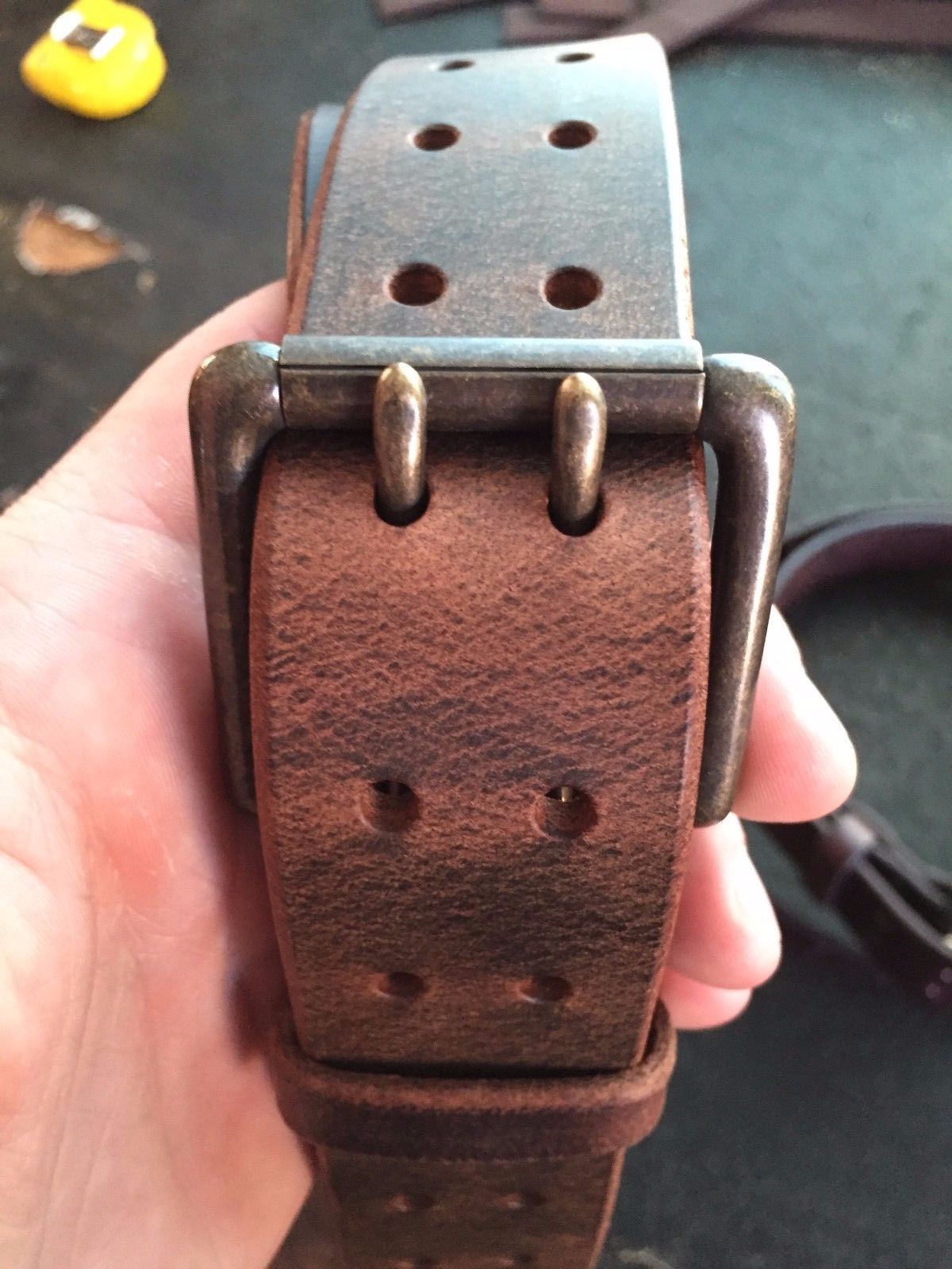 AMISH MADE WICKETT & CRAIG 1.5″ HEAVY DUTY REAL LEATHER WORK GUN HOLSTER BELT