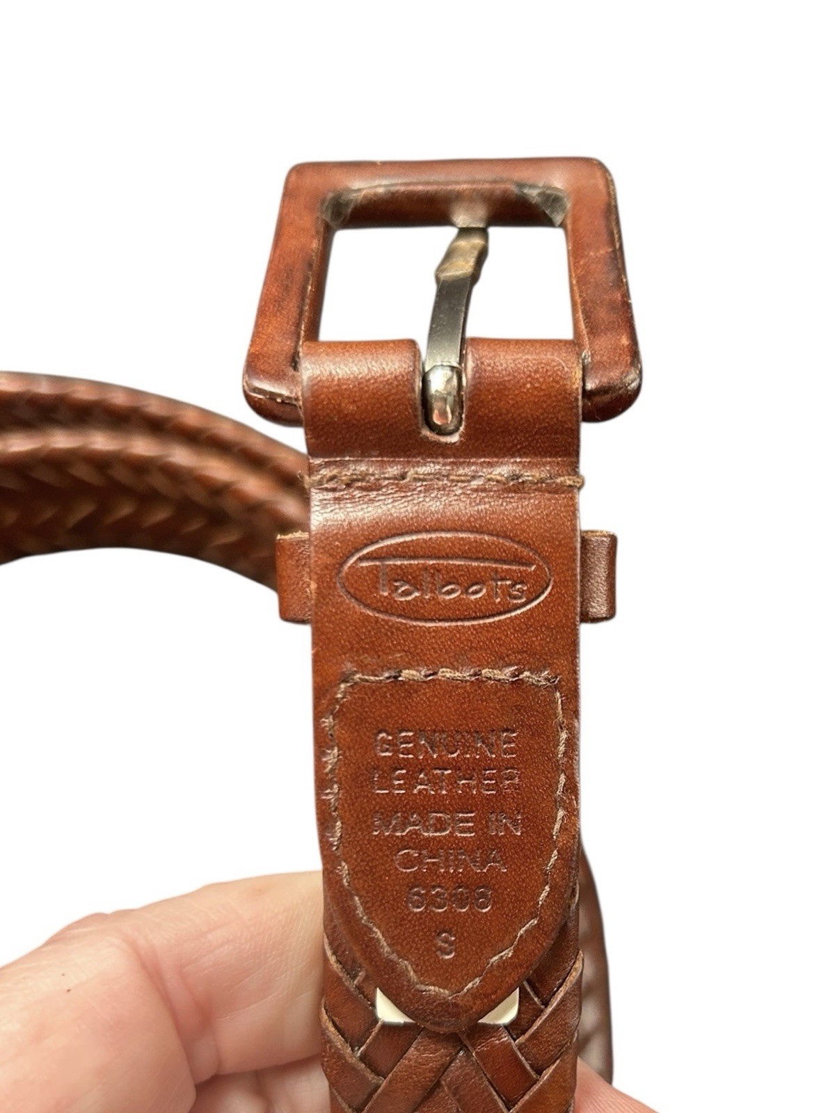 Talbot’s Vintage Brown Tightly Braided Leather Belt Ladies Size Small 1″x36″