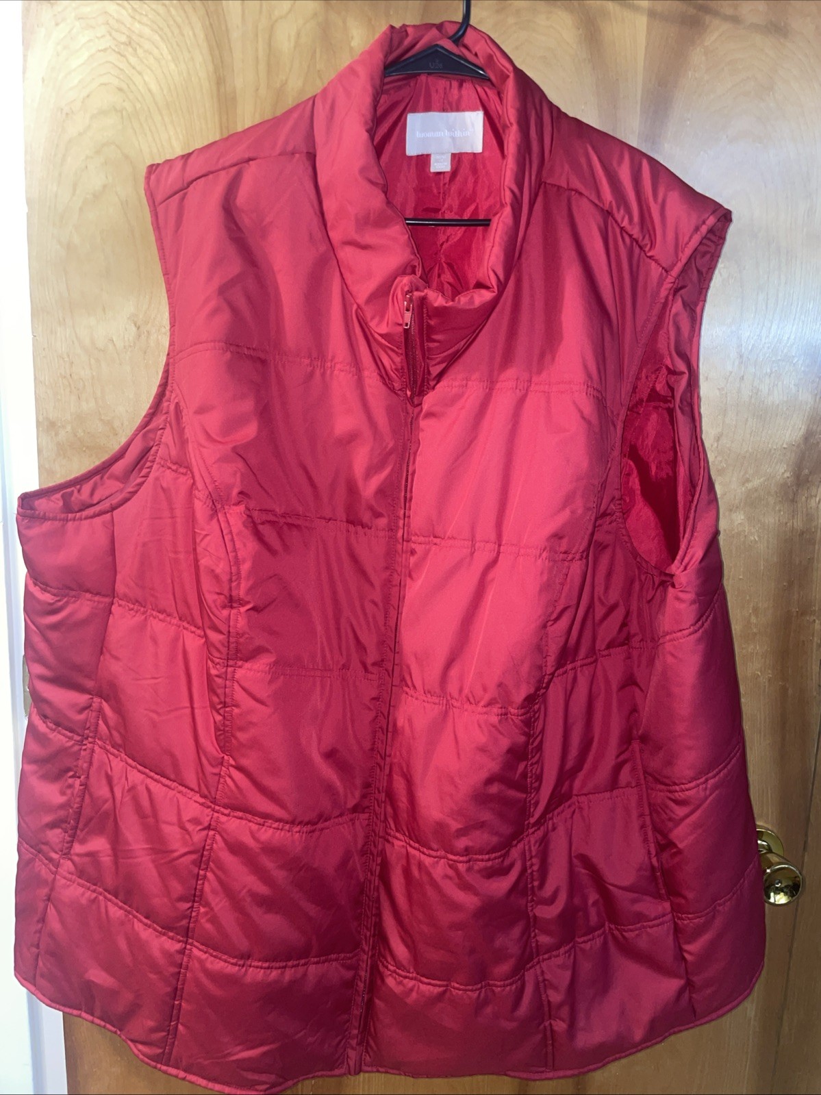 Women Within 5x (38/40) Red Winter Zipper Vest Top