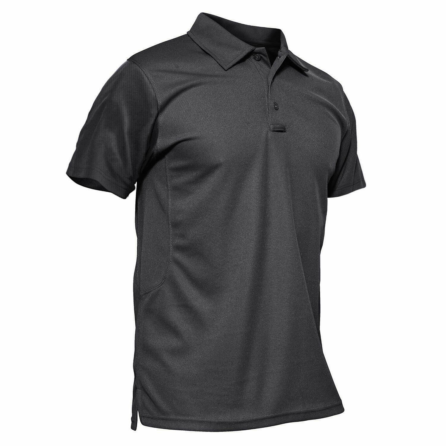Men’s Short Sleeve Tactical Polo Shirts Quick Dry Team Combat Work Casual Golf T