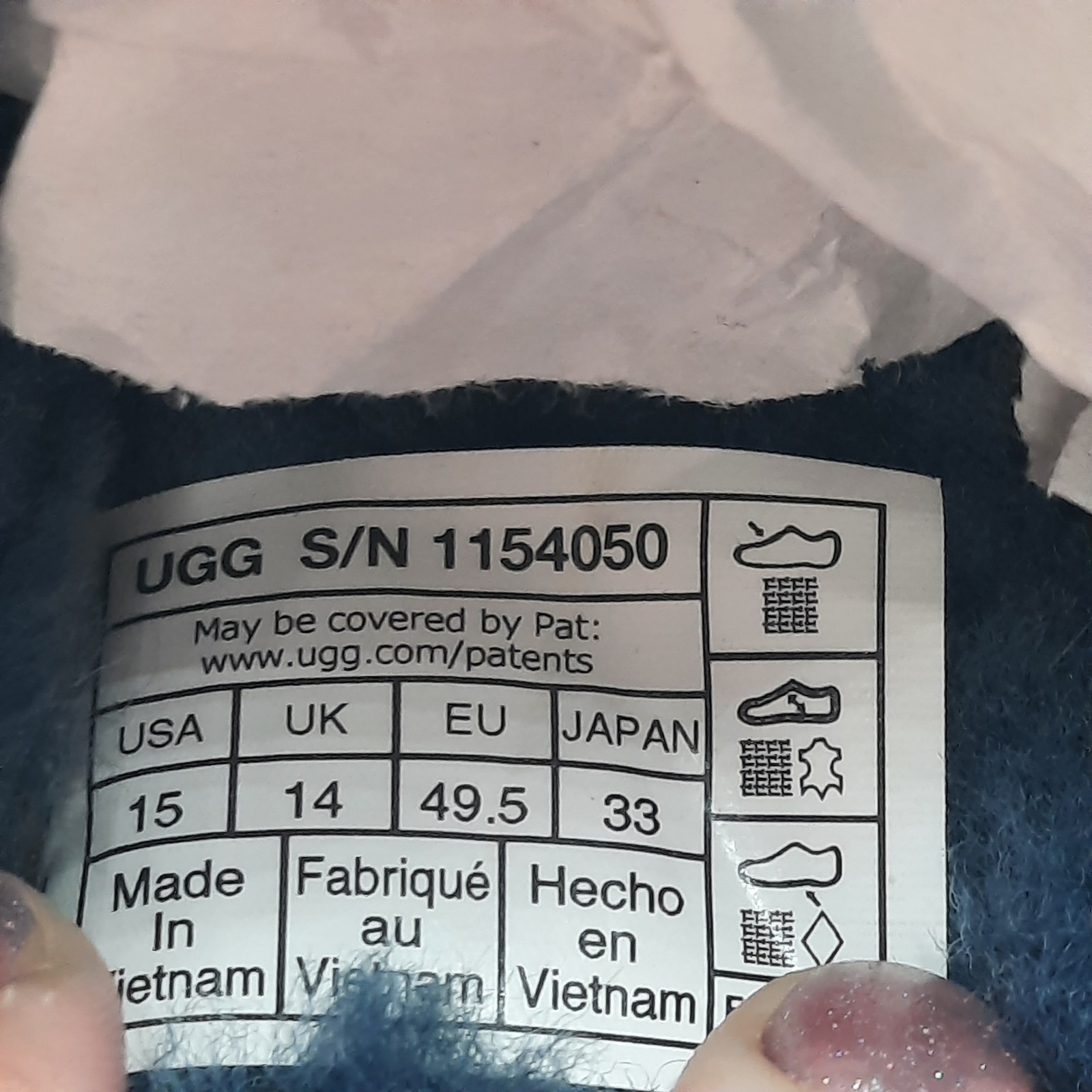 UGG Classic Slip On Mens Size 15 Slippers Deep Ocean Blue Suede Sheepskin