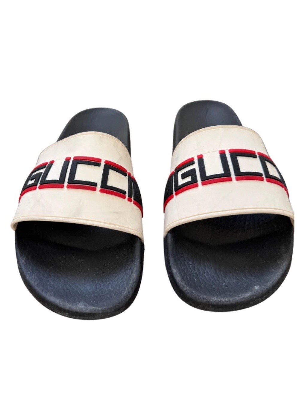 ✨Gucci Pursuit Rubber Slides Sandals Black Red White Men’s Size 10 ✨