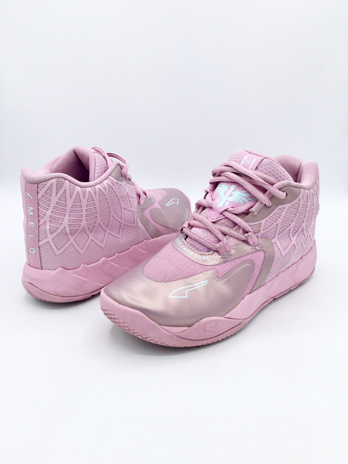 PUMA Kids Girls Mb.01 Lamelo Ball Iridescent Basketball Shoes Pink Size 3C