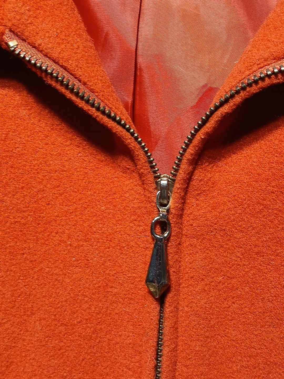 Norton McNaughton Jacket Size 12 Wool/Cashmere Full Zip Burnt Orange Soft A-Line