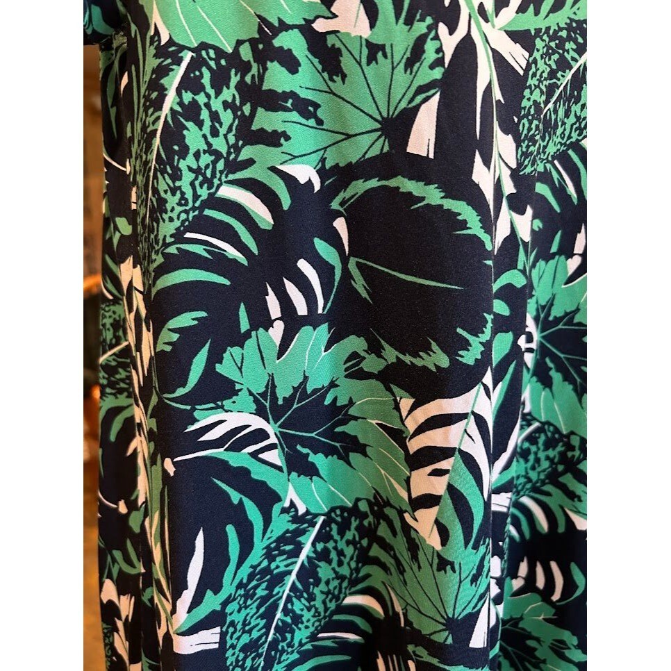 Mary Square Womens Tropical Leaf Print Dress XS Polyester/Rayon/Spandex
