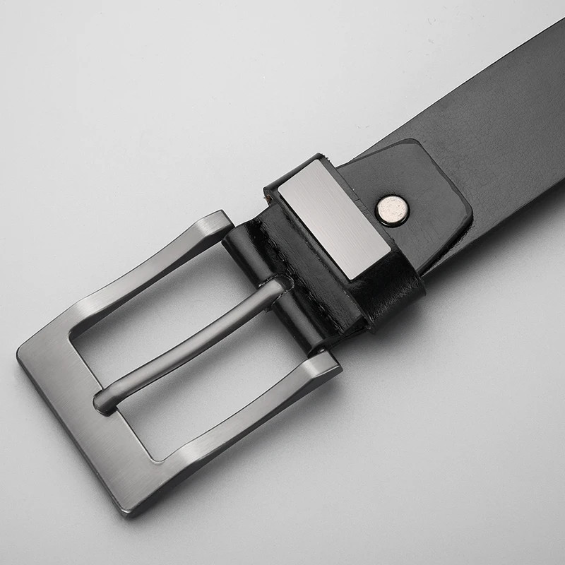 New Fashion Luxury Belt For Men PU Leather Belt Metal Pin Buckle High Quality