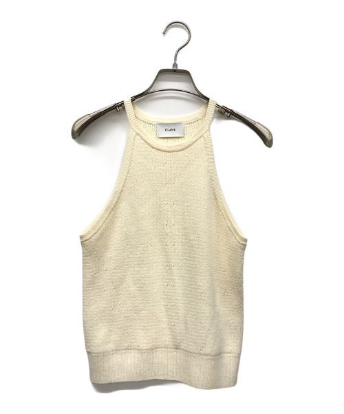 Clane Beige Sleeveless Knit Top S Acrylic Cotton Nylon Women’s Casual