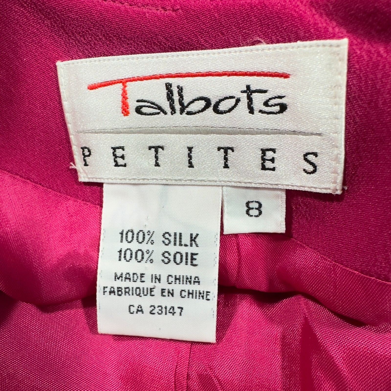 Vintage Talbots Silk Midi Sheath Dress Pink Embroidered Waist Y2K Petite Size 8P