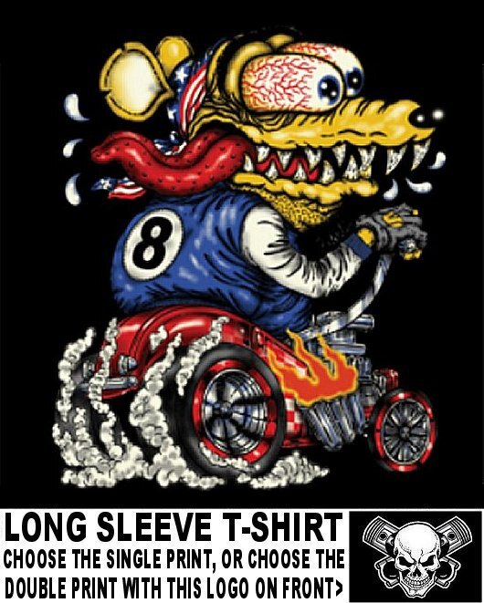 Giant Monster Rat In Blown Supercharged Hot Rat Rod Roadster Skull T-shirt WS161