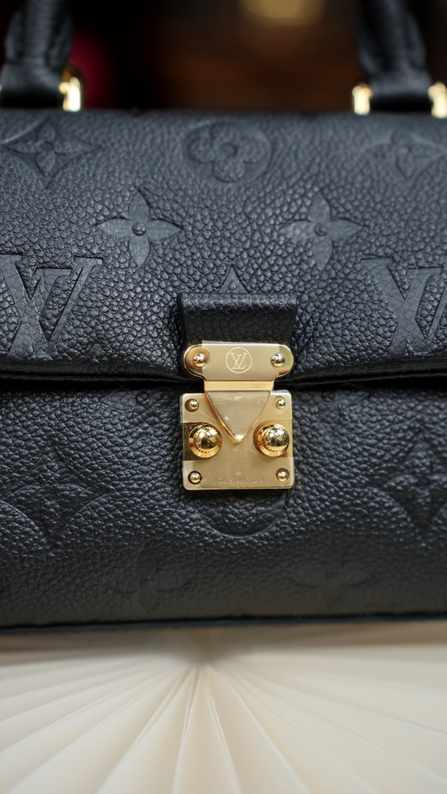 LOUIS VUITTON Madeleine Monogram Empreinte Top Handle Chain Shoulder bag Women