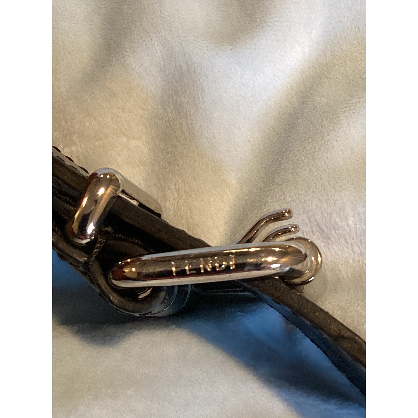 FENDI Zucchino Oyster Canvas Shoulder Bag